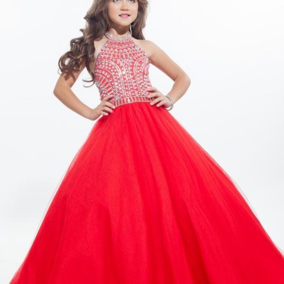 Rachel Allen Red Ballgown